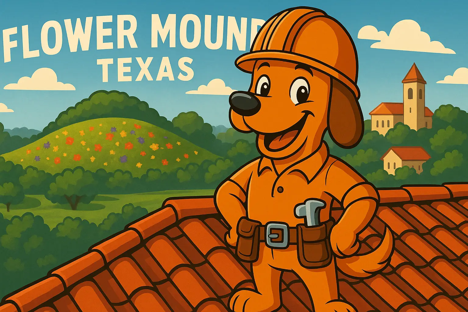 Charli b surveying rooftops across Flower Mound, TX for On Point Roofing